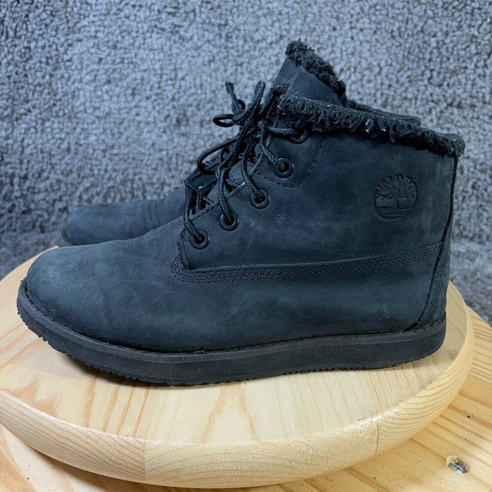 Timberland Richmond Ridge Ankle Boots Womens 7.5 Black Nubuck Leather Waterproof